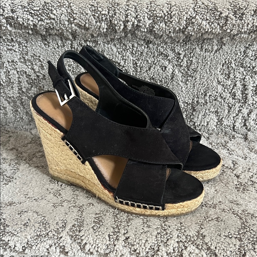 Black Wedge Sandals